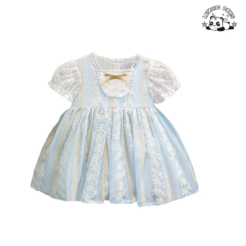 LEZONKIDS - Vestido de princesa de tule fofo personalizável de verão Lolita para meninas com baixo MOQ para crianças de 2 a 14 anos